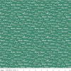 Christmas Words Text on Green Holiday Cheer 100% Cotton Price Per Yard