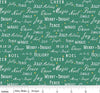 Christmas Words Text on Green Holiday Cheer 100% Cotton Price Per Yard