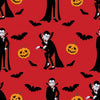 Lotes de tela precortada de «Vampiros de Halloween», 100 % algodón, 1 yarda, 5 piezas, surtido