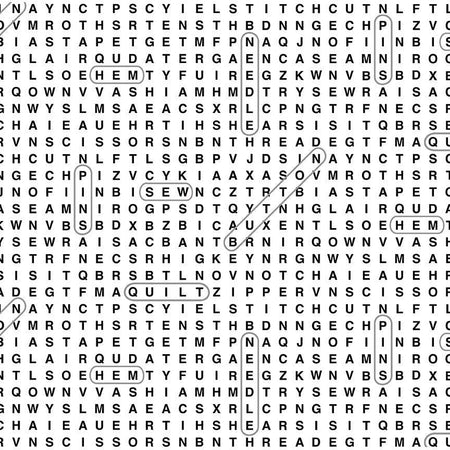 Sopa de letras sobre costura en tela blanca «Timeless Treasures Novelty», 100 % algodón