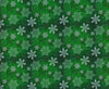 Christmas Snowflakes on Blended Green 100% Cotton Fabric Price per yard