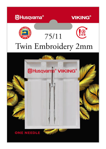 HUSQVARNA® VIKING® Twin Embroidery 2.0mm Needle Size 75/11 -- Product Image