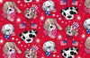 Patriotic Pups on Red Dogs 100% Cotton Fabric Price Per Yard