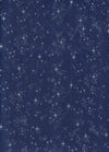 Cielo invernal: estrellas brillantes sobre fondo azul. 100 % algodón. Precio por yarda.