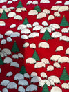 Christmas Vintage Sheep and Trees on Green 100% Lightweight Cotton Price per Yard