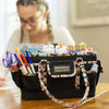 Organizador de manualidades «Deluxe Store & Tote», negro con ribete floral