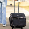 Deluxe Collapsible Rolling Craft Case, Black & Floral