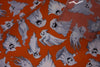 Halloween Spooky Flying Ghosts on Orange 100% Cotton Fabric Price Per Yard