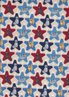 Gatos patrióticos con estrellas sobre fondo blanco, 100 % algodón. Precio por yarda.