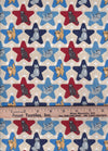 Gatos patrióticos con estrellas sobre fondo blanco, 100 % algodón. Precio por yarda.