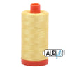 2115 Lemon Aurifil Cotton 50wt Large Spool||color:2115 Lemon