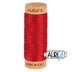 Bobina de hilo de algodón Aurifil de 80 wt, color vino tinto, n.º 2260