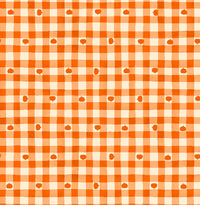 Pumpkins on Orange Gingham Plaid 100% Cotton Price per Yard