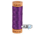 Bobina de hilo de algodón Aurifil de color morado medio, calibre 80, 2545