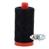 Bobina grande de hilo de algodón Aurifil negro, calibre 50