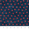 Tela de algodón «American Heartland» en rojo marino con estrellas, 44"/45", por yarda