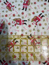 Christmas Santa and Candy Canes on Cream 100% Cotton Price per Yard