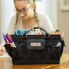 Organizador de manualidades «Deluxe Store & Tote», con estampado floral en blanco y negro