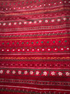 Tela vintage con motivos de poinsettia y rayas en forma de corazón sobre fondo rojo, 100 % algodón ligero. Precio por yarda.