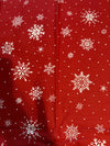 Vintage Snowflakes and Dots on Red 00% Lightweight Cotton Price prer Yard