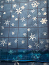Vintage Snowflakes on Blue Grid 100% Lightweight Cotton Price per Yard