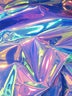 Tela de vinilo cromada multicolor holográfica con efecto arcoíris / Se vende por metros