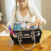 Organizador de manualidades «Deluxe Store & Tote», negro con ribete floral