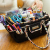 Organizador de manualidades «Deluxe Store & Tote», negro con ribete floral