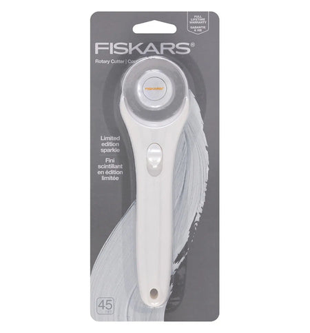 Fiskars 45mm Fashion Stick Rotary Cutter White Sparkle