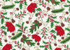 Poinsettias and Pinecones Ivory Gold on White Metallic 100% Cotton Price per Yard