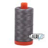 5004 Grey Smoke Aurifil Cotton 50wt Large Spool||color:5004 Grey Smoke