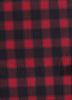Paño navideño suave con estampado de cuadros rojos tipo «buffalo» sobre fondo negro