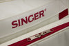 SINGER® Cream/Red Universal Tote Bag -- Product Image