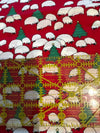 Christmas Vintage Sheep and Trees on Green 100% Lightweight Cotton Price per Yard