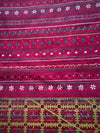 Tela vintage con motivos de poinsettia y rayas en forma de corazón sobre fondo rojo, 100 % algodón ligero. Precio por yarda.