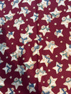 Vintage Snowmen Stars on Red 100% Lightweight Cotton Price per Yard