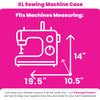 XL 4 Wheel Collapsible Deluxe Rolling Sewing Machine Storage Case, Grey & White