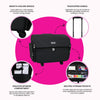 Maleta plegable con ruedas para guardar la máquina de coser Everything Mary XL de 4 ruedas, color negro