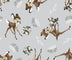Manta para cuna de Disney con motivos de Bambi y Thumper sobre fondo blanco, 100 % algodón. Precio por yarda.