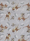 Manta para cuna de Disney con motivos de Bambi y Thumper sobre fondo blanco, 100 % algodón. Precio por yarda.