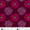 Nancy Rink Mystic Meadow Daisy Red, tela de algodón de gran anchura de 108", por yarda