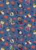 Peanuts de Halloween disfrazados, sobre fondo azul, 100 % algodón. Precio por yarda