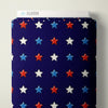 Tejido de algodón QC 44/45 «8-Bit Stars Navy Pop Stars», por yarda