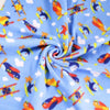 Polar Fleece Fabric Blue Airplanes- Sold by the Yard