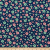 Caramelos de menta navideños rojos y verdes sobre fondo azul, 100 % algodón. Precio por yarda