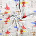 Polar Fleece Fabric Gray Airplanes- Sold by the Yard