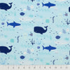 3 Flannel Fat Quarters Sealife Little Feet Boutique Blue White 18" x 21" Baby