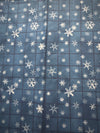 Vintage Snowflakes on Blue Grid 100% Lightweight Cotton Price per Yard