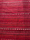 Tela vintage con motivos de poinsettia y rayas en forma de corazón sobre fondo rojo, 100 % algodón ligero. Precio por yarda.
