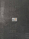 Death Black Crocodile Marine Vinyl Fabric / Sold By The Yard